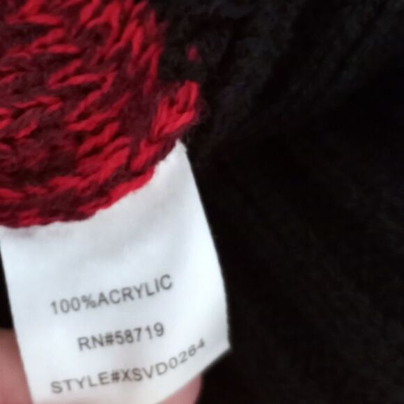 NY COLLECTION BLACK & RED SWEATER DRESS SZ.M EUC - Picture 6 of 7